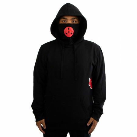 Naruto Symbol and Clouds Hoodie with Built-in Face Mask Gaiter